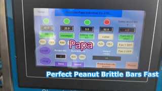 Testing video for Papa Small P320 Peanut Brittle Bar Forming And Cutting Machine