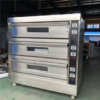 Roti Mini Commercial Baking Oven 3 Deck 9 Tray Gas Oven Pizza Bread Baking