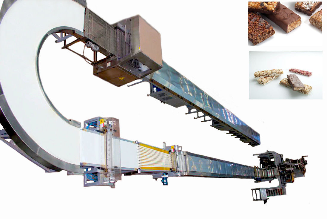Papa Industrial Chocolate Bar Production Line / Automatic Crunch Candy Bar Line