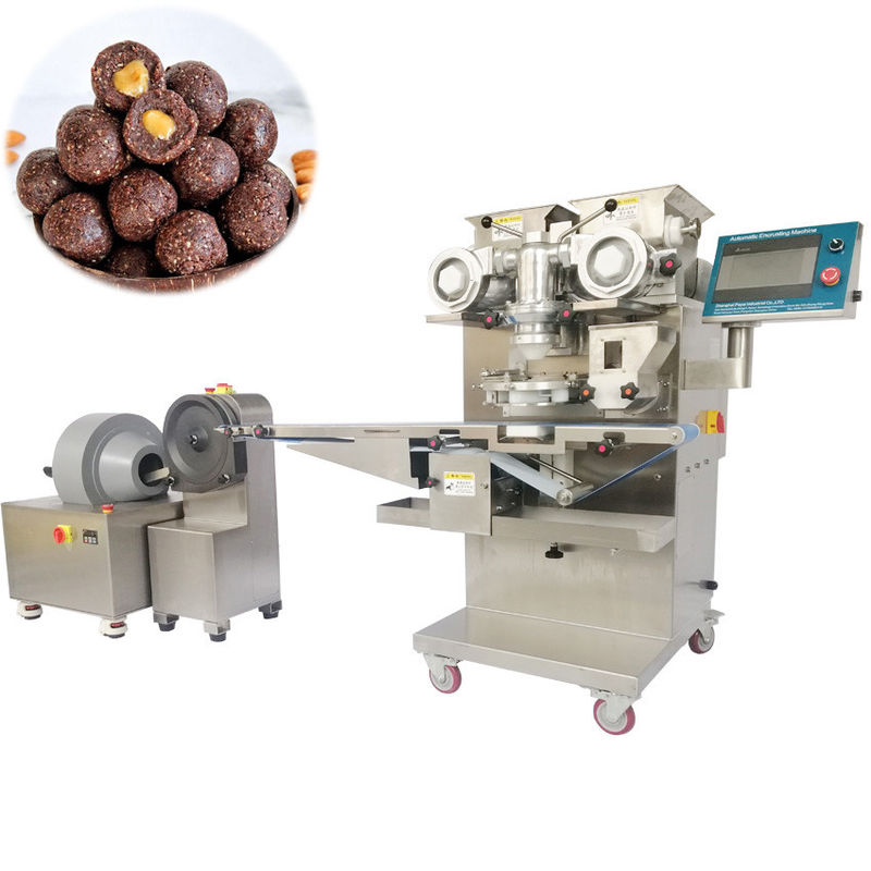 Chocolate filled date ball/ chocolate peanut butter protein balls making machine/date ball rolling machine