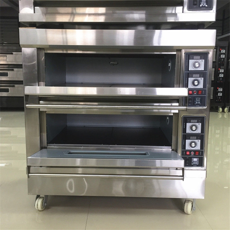 Mini Electric 304 Stainless Steel Baking Oven 400C 2 Deck 4 Tray Oven